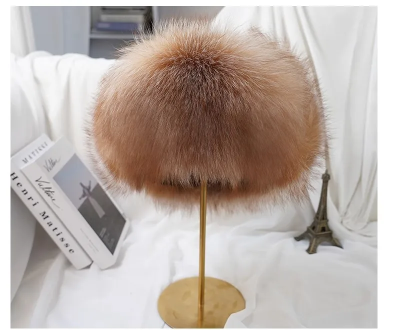 Winter 100% Echtes Silberfuchsfell Bombermütze Waschbärpelz Mütze Neue Herren-Ushanka Trapper Russische Herren-Skimütze Echte Lederkappen – Detail 20