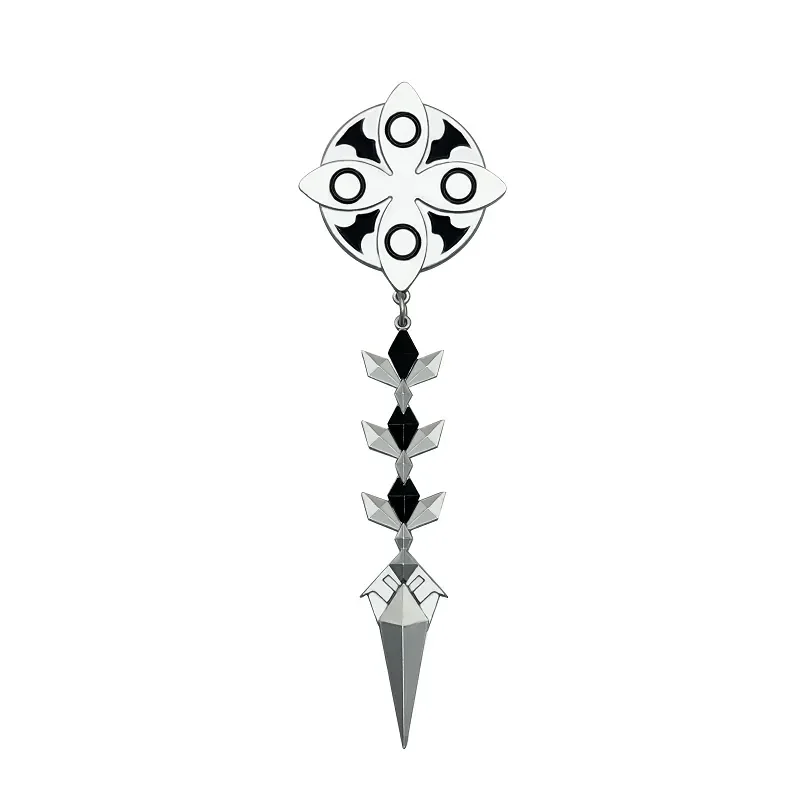 Game Genshin Impact II Capitano Cosplay The Captain Brooch Keychain Badge Pin Key Chain Keyring Halloween