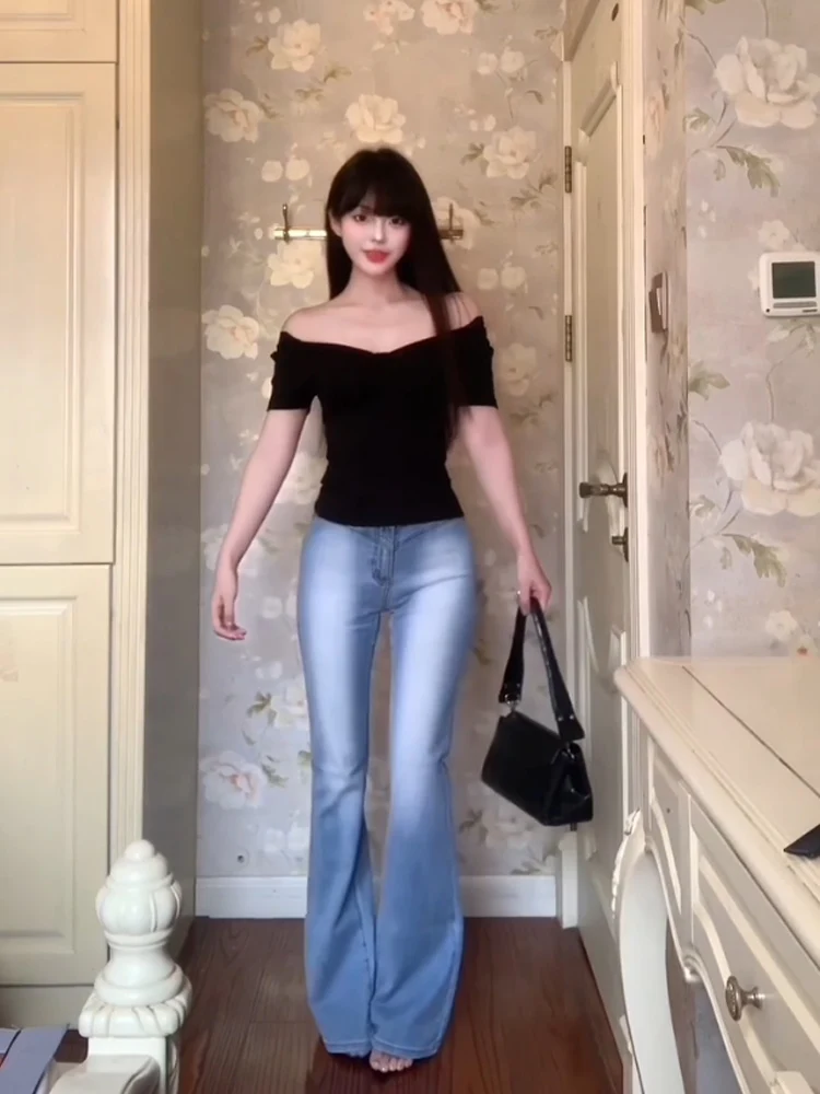 Pure Desire Sexy Bla-oulder ort-Slee T-shirt vrouwen Slim Fit Zomer Nieuwe Sle oulder Blootstelling Top