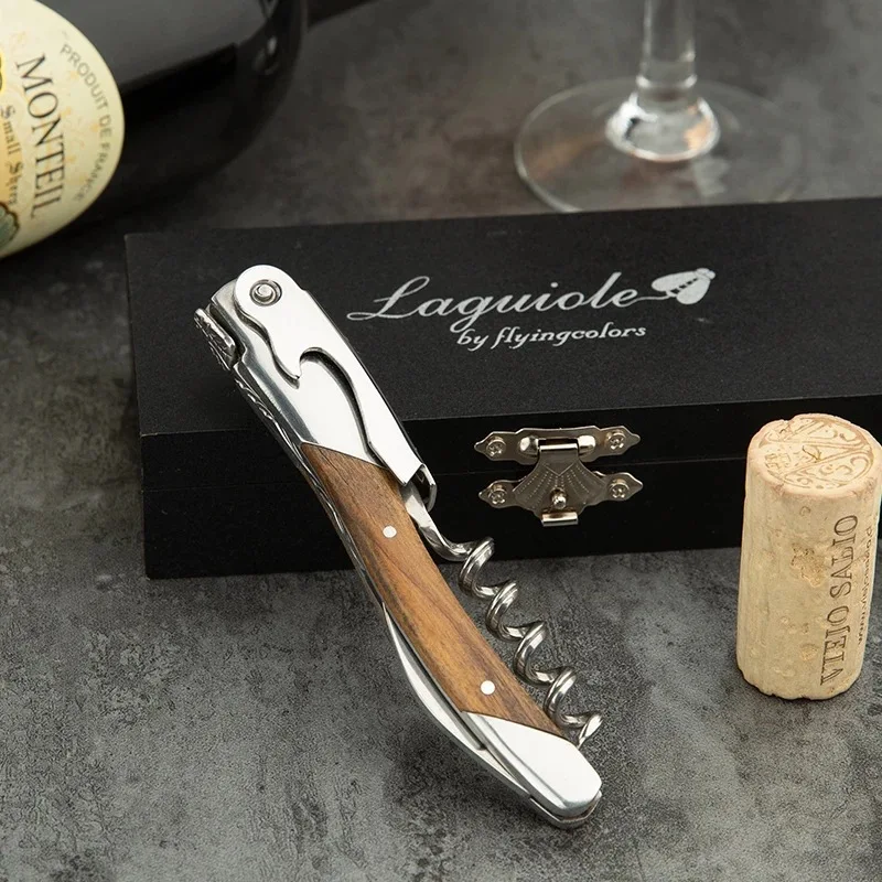 Professional Wine Bottle Openers Waiter Can Corkscrew Sommelier Knife Foil Cutter Olive Wood Handle in Wood Gift Box