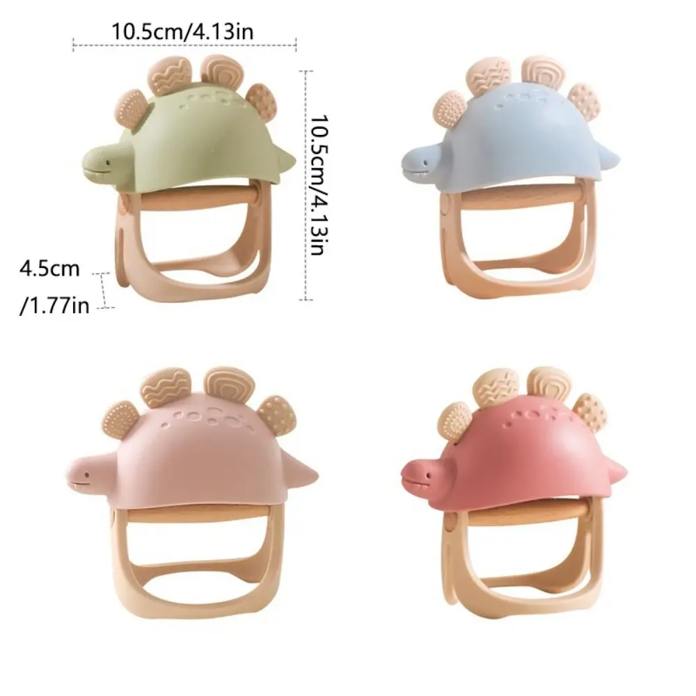 Materiale morbido Dinosauro per bambini Massaggiagengive Anti caduta Staccabile Allattamento Dentizione Giocattoli Lenire le gengive dei bambini Commestibile
