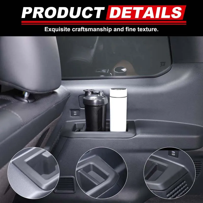 For 24+ models of Toyota Land Cruiser Prado three rows and two sides of water cup cover, silicone 2-piece set (low configuration