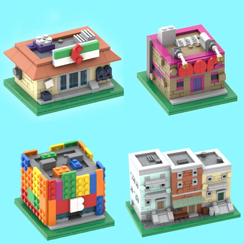 บล็อกตัวต่อแบบประกอบเอง รุ่นบ้าน/ร้าน/อพาร์ทเมนต์ยอดนิยม ของเล่นเสริมทักษะ ชุดประกอบ DIY ของขวัญวันหยุด