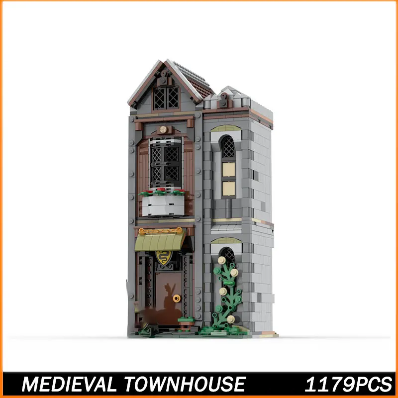 

MOC Building Block MOC Medieval Townhouse Model Brick Toys Particle Creative Educationve Education Christmas Gifts 1179PCS