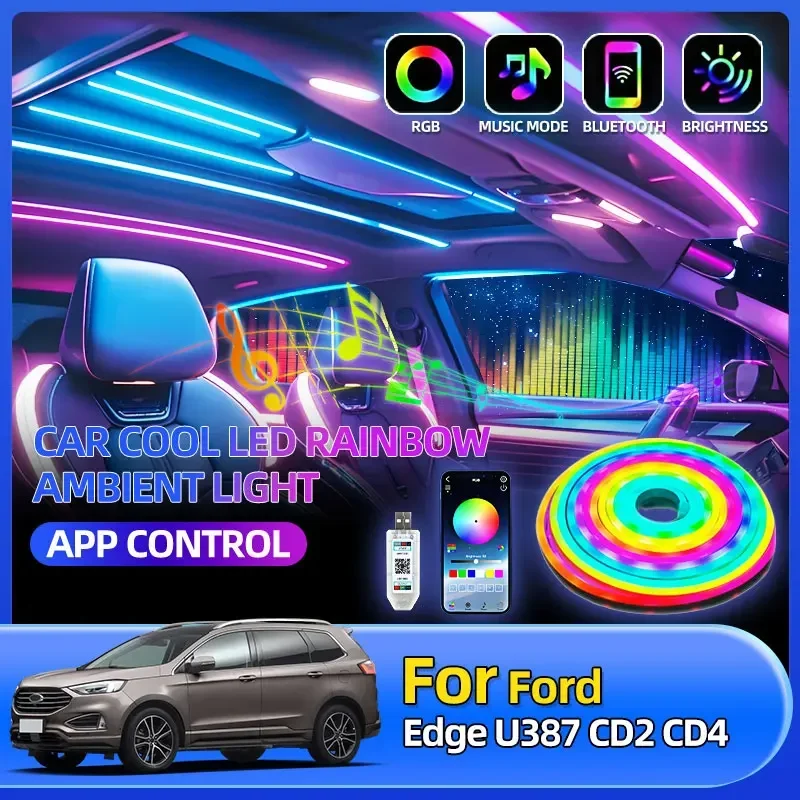 

Car Interior Neon Ambient LED Atmosphere Light For Ford Edge U387 CD2 CD4 Expedition U222 U324 U324N U553 Fiesta MK4 MK5 MK6 MK7