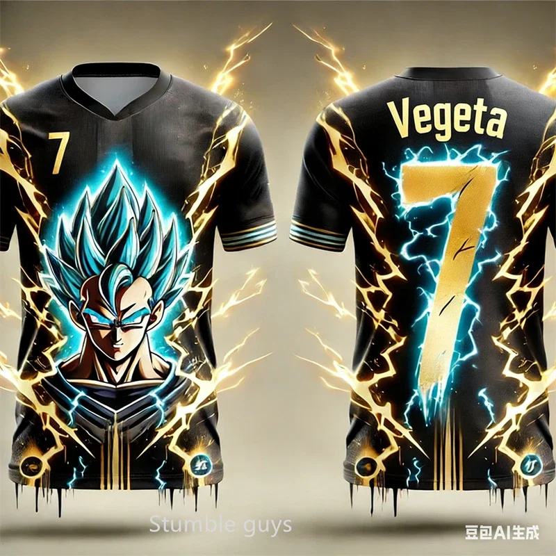 Dragon Ball Z T-Shirt Jungen Kleidung Mädchen Herren Fußballtrikot Damen Super Saiyan Goku Fußball Sportbekleidung