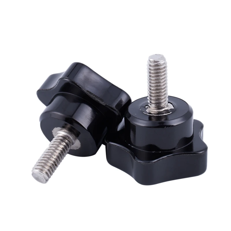 M6 X 15Mm Male Thread Screw Star Head Locking Screw Handle Black 4 Pcs