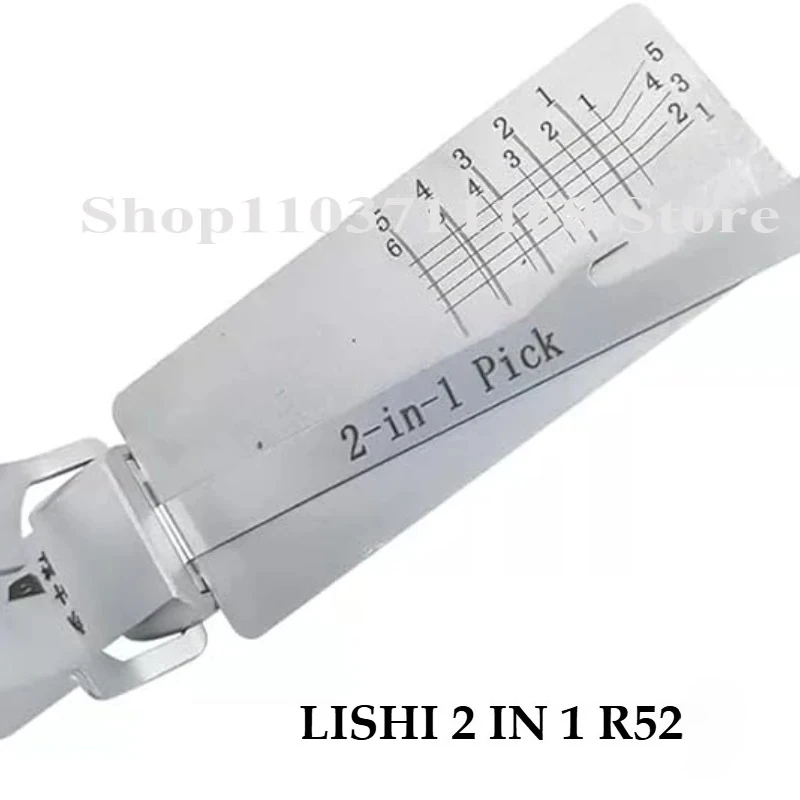 

Lishi 2 IN 1 R52 Picking Locksmith Keychain Master Key Keychain Camping Tools Opens Everything Self Defense PicK for All Locks