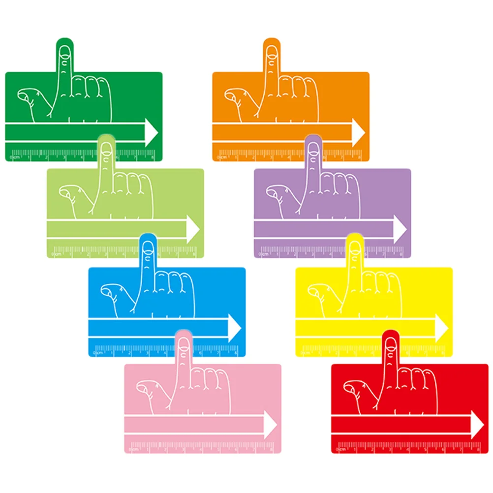 8 szt. Wskaźniki palcowe dla dzieci czytanie narzędzie do pisma ręcznego zakładka materiały dla dzieci z dysleksją materiał ABS żywy kolor odporny na zadrapania