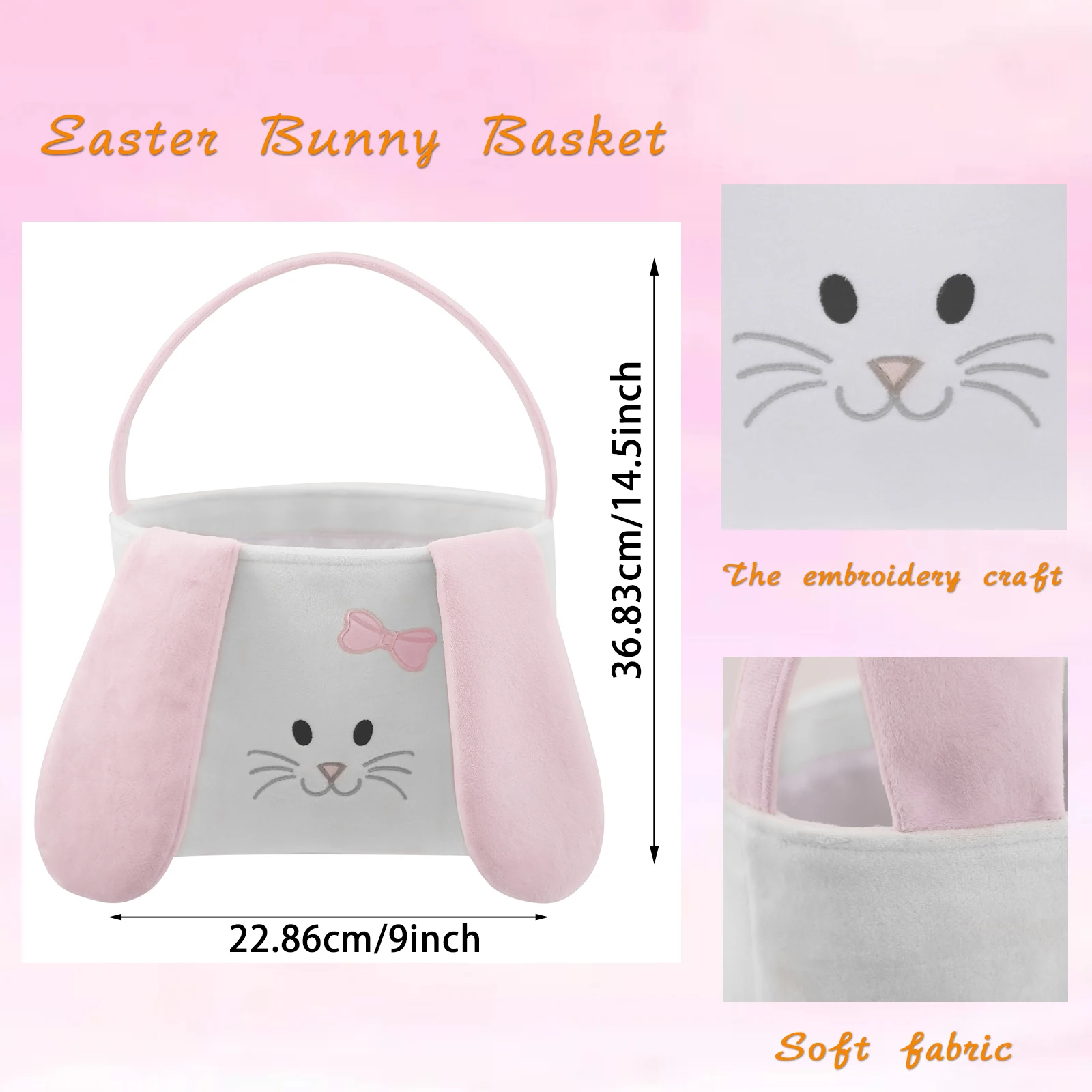 Orecchie lunghe Easter Bunny secchielli uova borse giocattolo cestino di coniglio casa creativa per bambini Festival regalo festa Tote decorazione