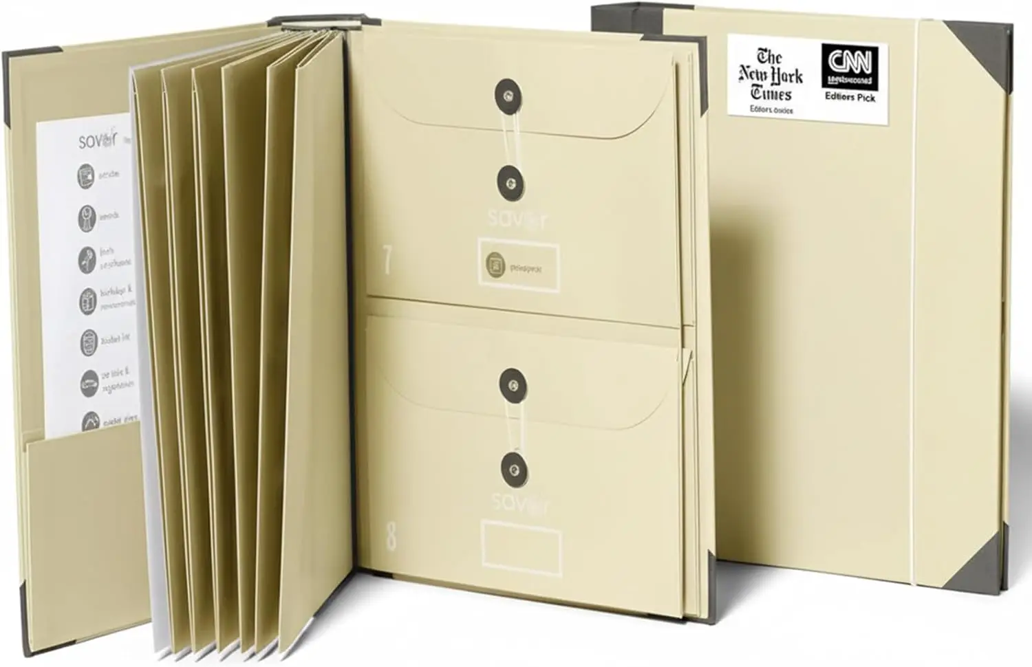 

Premium Acid-Free Cloth-Bound Accordion Organizer with 10 Expandable Pockets for Home File Organization