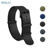 Wocci correas de reloj de nailon de una sola pieza 16mm 18mm 20mm 22mm 24mm correa de reloj para hombres y mujeres hebilla de acero inoxidable de repuesto