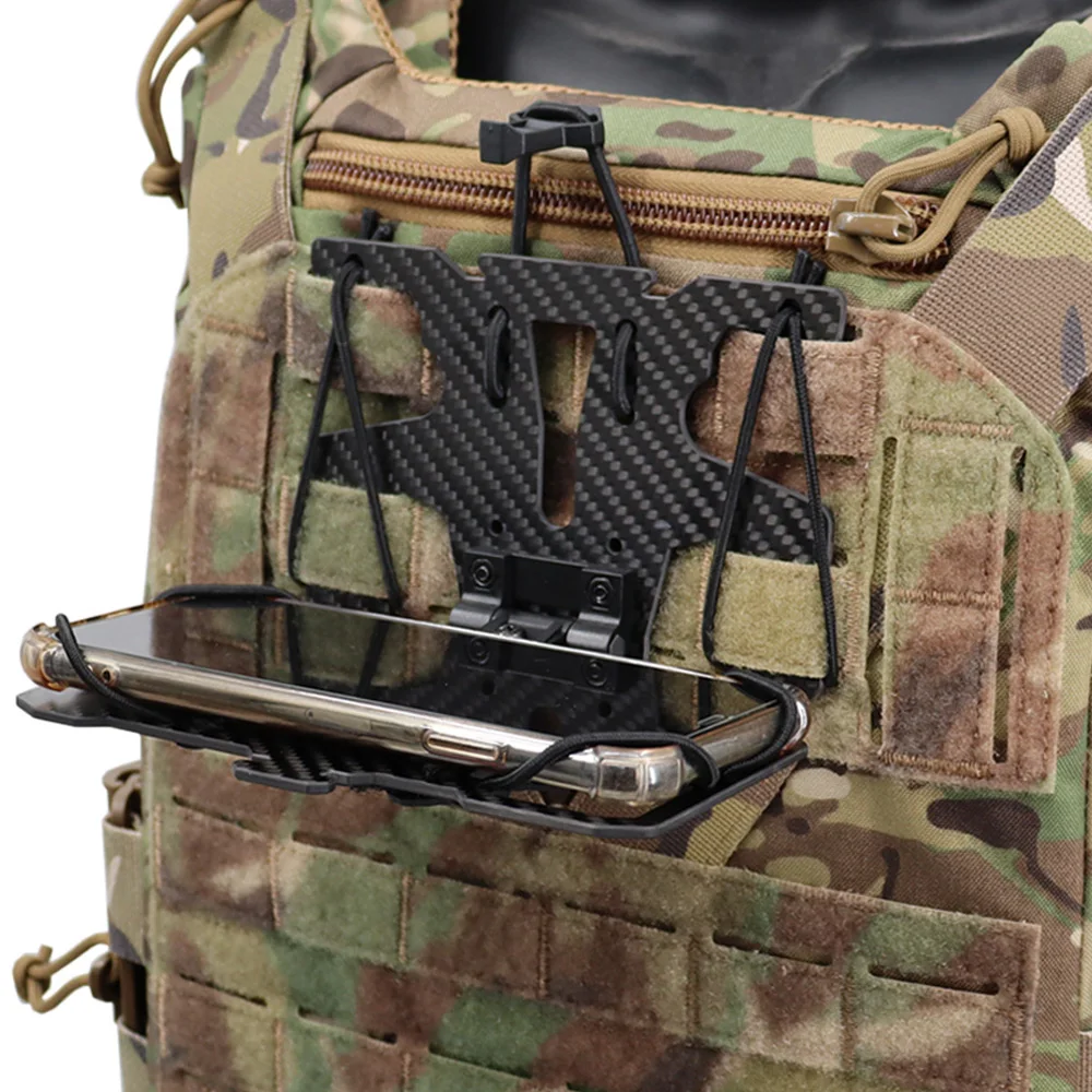 Suporte do telefone móvel para colete tático, saco de peito, mapa caso painel, Airsoft engrenagem, Molle ao ar livre, Folding Navigation Board