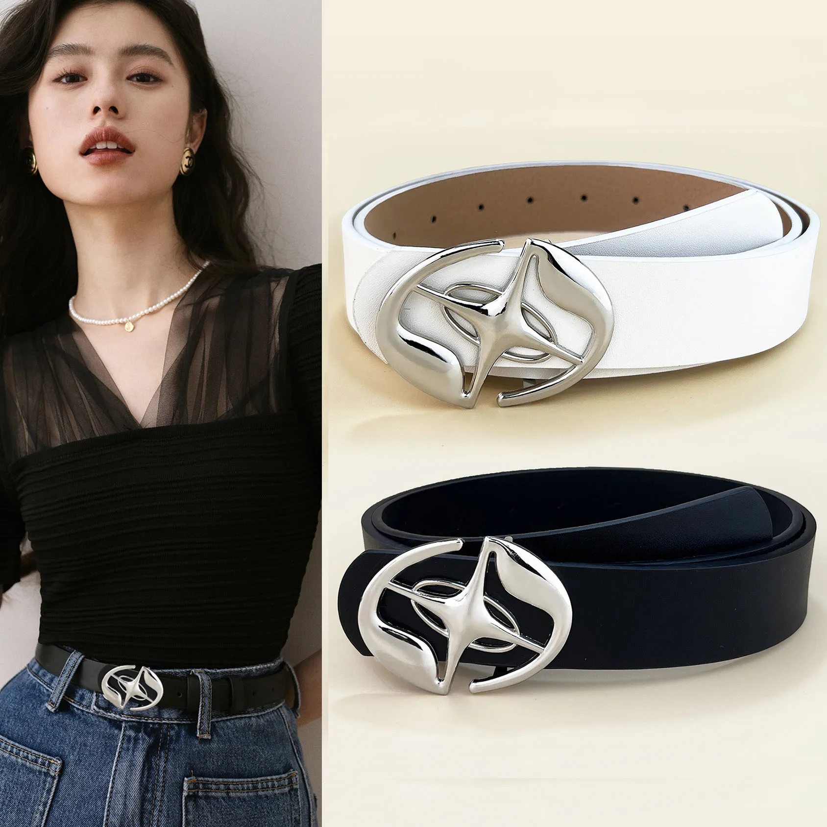 Cinture di design per cintura da donna in pelle di alta qualità per cintura da donna con cinturino in jeans con fibbia in metallo