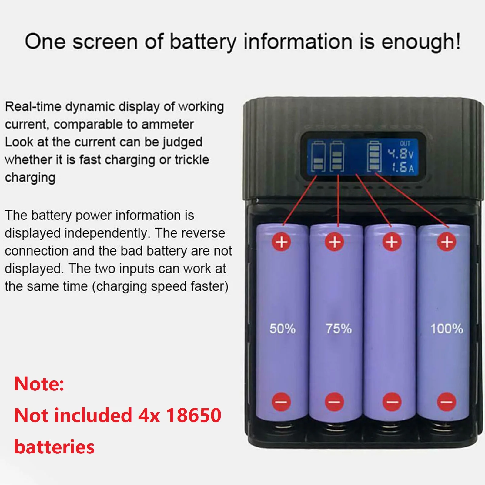 DIY Power Bank Case 4*18650 Battery Charge Storage Box 5V Dual USB Digital Display Charging Case For Smart Phones Battery Holder