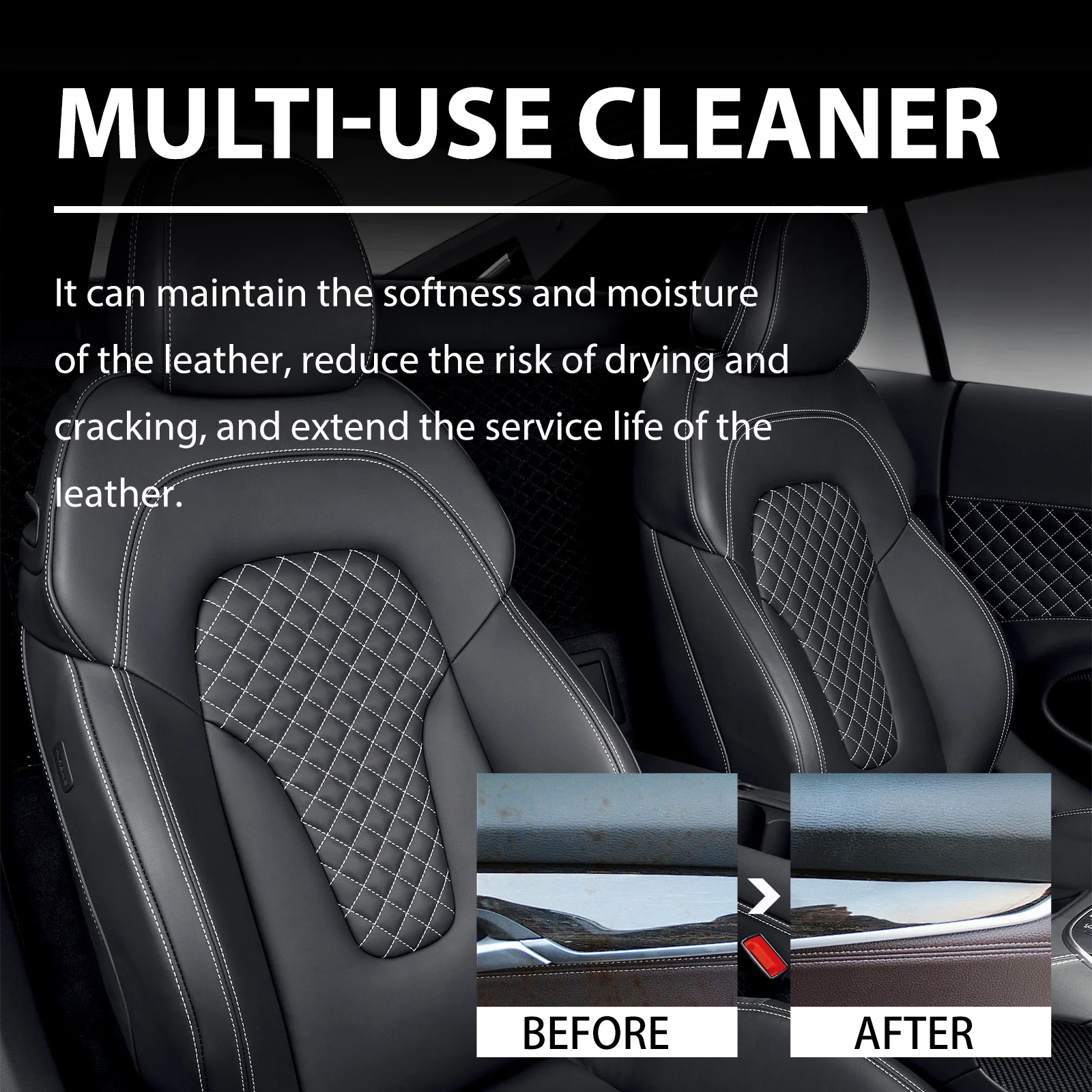 Car Interior Cleaner Deep Nourishing Leather Cleaner Convenient Car Seat Cleaner Leather Care Kit For Car Interiors Furniture