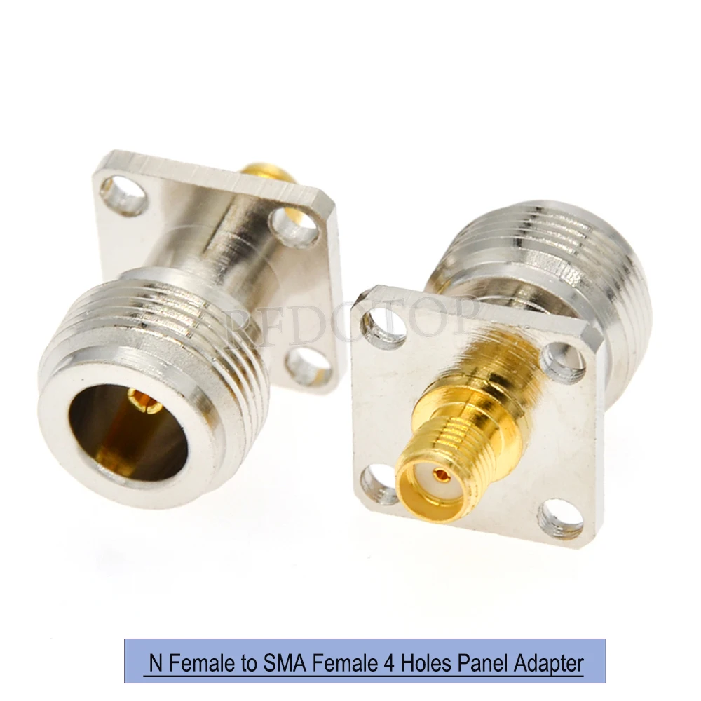 L16 N Male Female to SMA Male Female Connector Adapter 4Holes Flange Chassis Panel Mount Socket New Brass