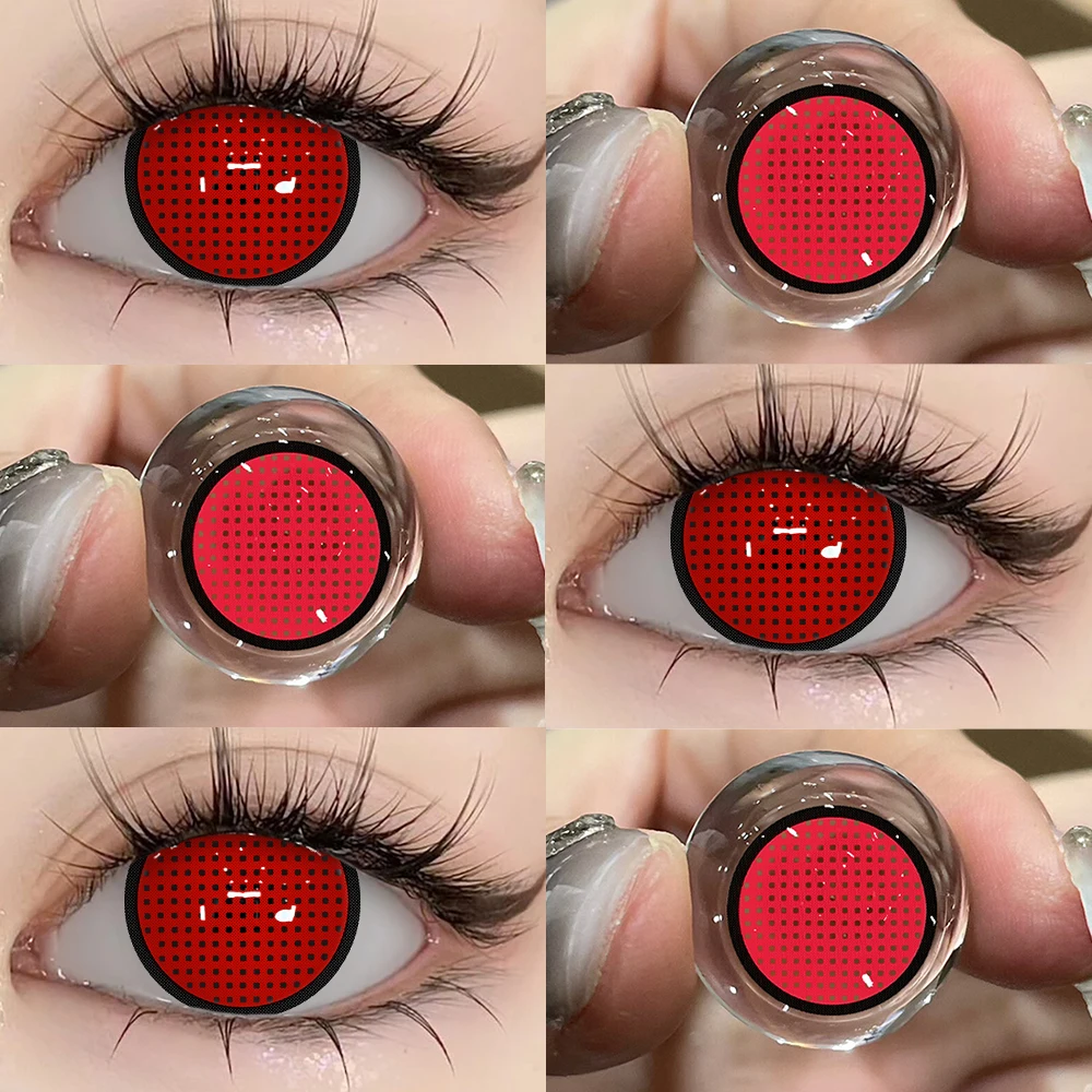 UYAAI Cosplay Kontaktlinsen Make-up Farbige Schüler Kosmetik Schönheit Rote Linsen Frau Cosplay Rosa Schüler Halloween Farbkontakte – Detail 13