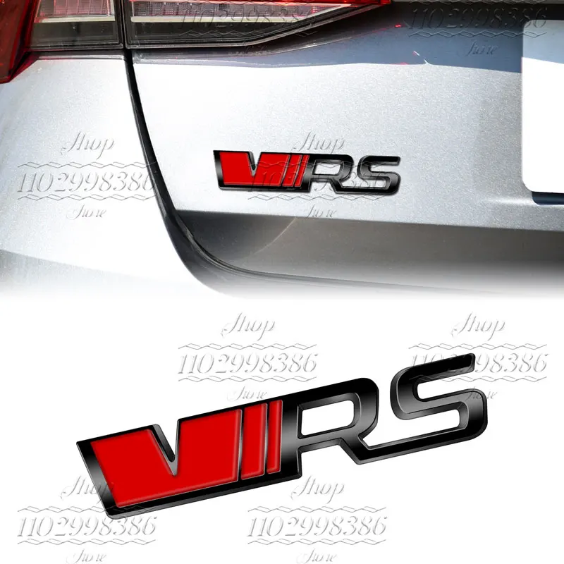 3D Metal VRS Logo Car Grill Emblem Tail Bumper Badge Sticker For Rapid Octavia 2 3 A5 RS Kodiaq Fabia Accessories