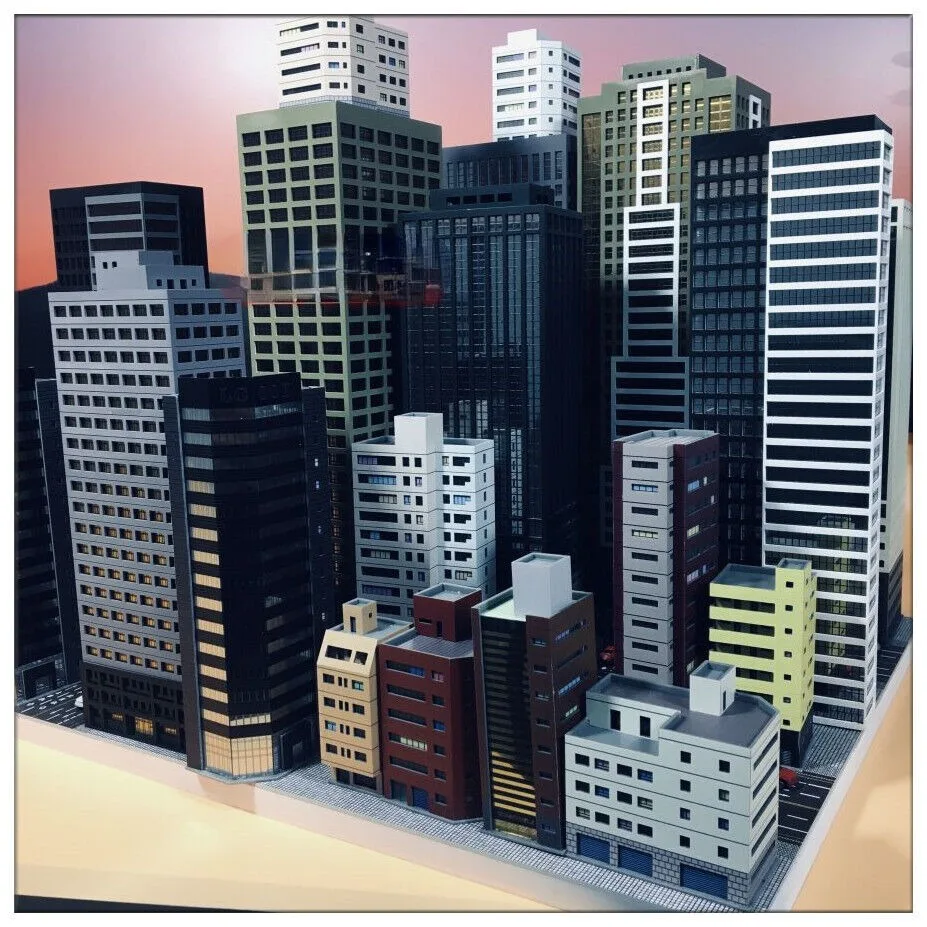 1:300 Diorama Architektur modell Stadt Wolken kratzer Gebäude Szene Display-Modell