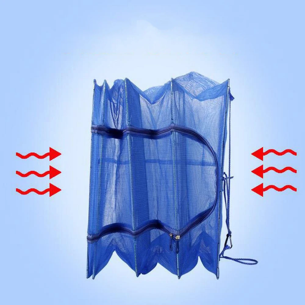 3/5 Layers Drying Net Fish Net Drying Rack Hanging Anti-fly Cage for Vegetable Fruit Meat PE Dryer Net Household Fish Net