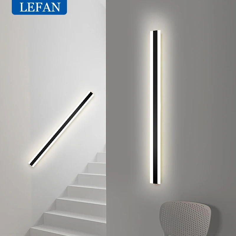 โมเดิร์น Minimalist แถบยาว LED โคมไฟข้างเตียงโคมไฟในร่มห้องนั่งเล่นโซฟาพื้นหลังตกแต่งโคมไฟ