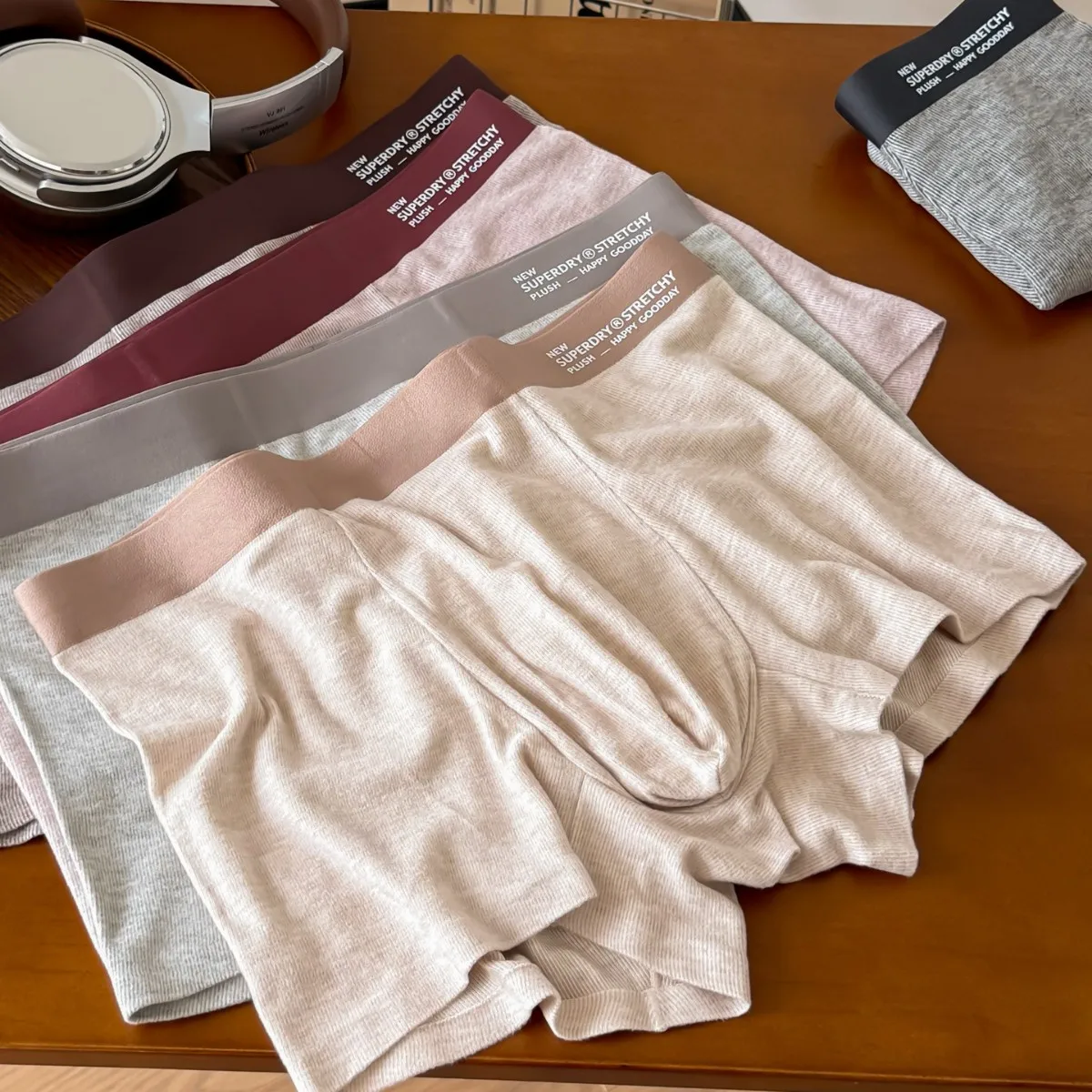 

Winter Brushed warm Acrylic Underwear Men's Briefs with 10A Antibacterial crotch causal Breathable Underpants NS7152
