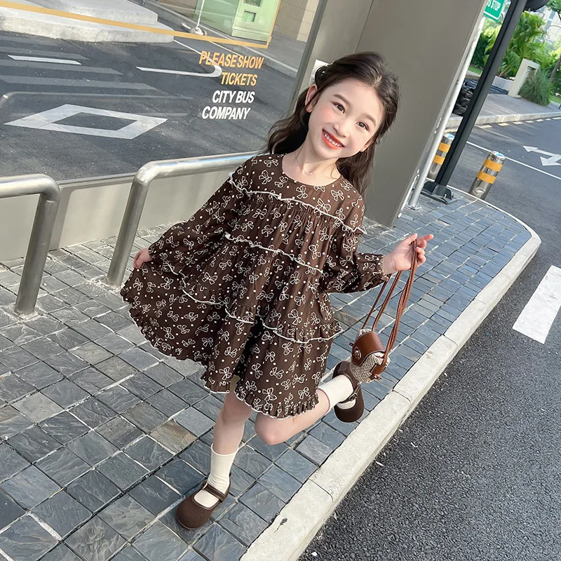 

Children's New2025Trendy Spring and Autumn Dress for Girls, Long Sleeve Princess Dress for Little Girls, Baby Girl Autumn Outerw