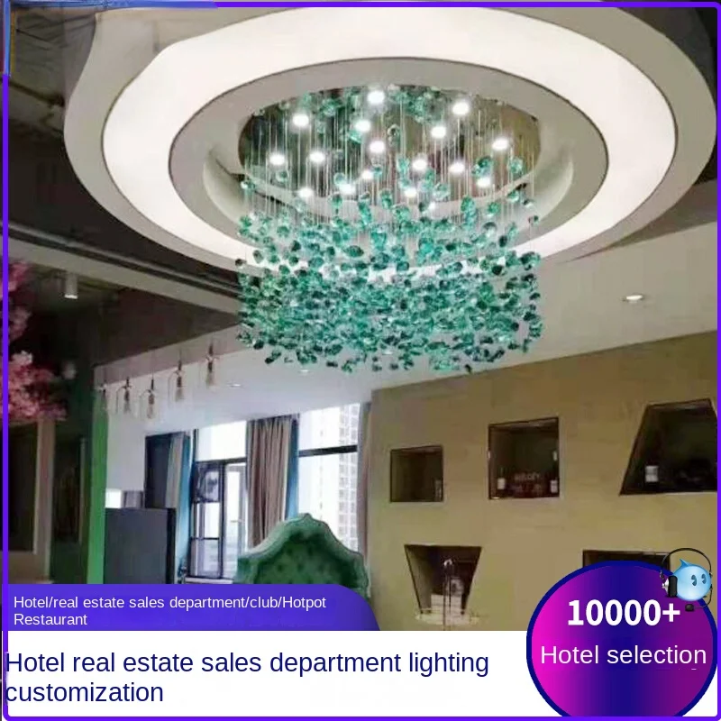 Non-Standard Custom Hotel Lobby Stone Chandelier Sales Department Sand Table Area Banquet Hall Crystal Lamp