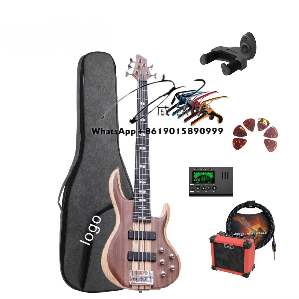 

Active Electronic 5 Strings Ash+walnut Body Electric Bass (EBS715-2)