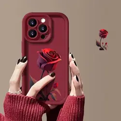 A Rose Case For Xiaomi Redmi Note 13 12 10 9s 11 11S 8 9 7 10C 12C 9T A1 K20 K30 Ultra K50 Pro 4G Silicone Cover
