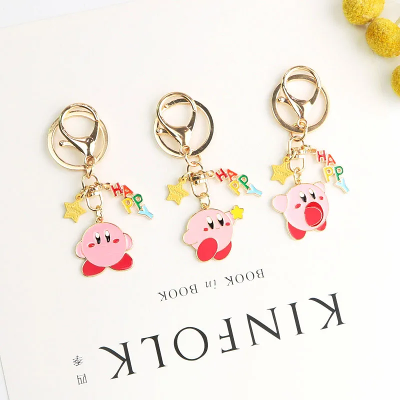 3CM Anime Star Kirby Toys Game Cartoon Doll Pendant Kawaii Car Schoolbag Keychain Decoration Birthday Gift For Children Girls