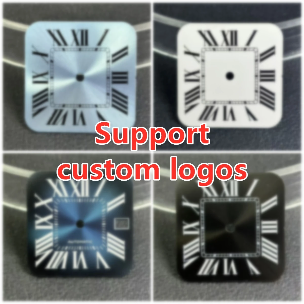 27mm NH35 dial square dial watch accessories textured dial custom watch santos dial Fit NH35 NH36 Movement