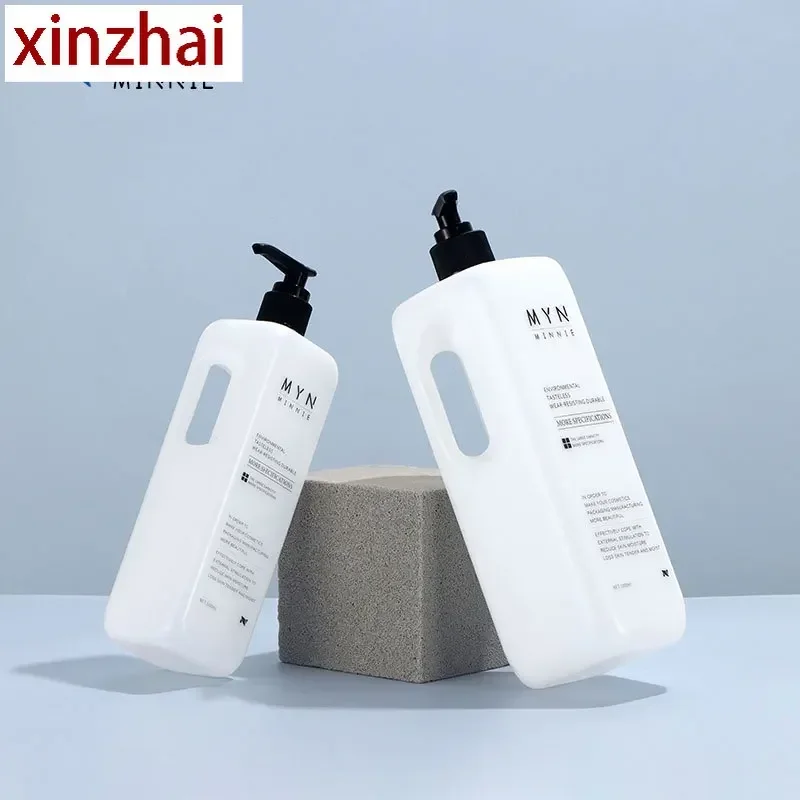 Detergent dispensing lotion bottle hand sanitizer press bottle 500ml white hdpe square plastic bottle bathroom accessories