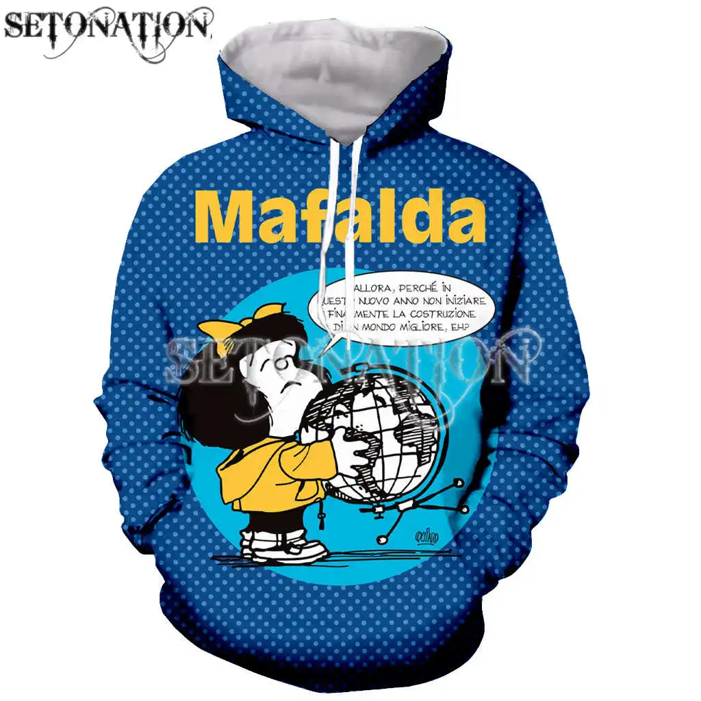 Mafalda Fashion Long Sleeves 3D can customize arrive Print Zipper/Hoodies Jacket/Men/women dropshipping