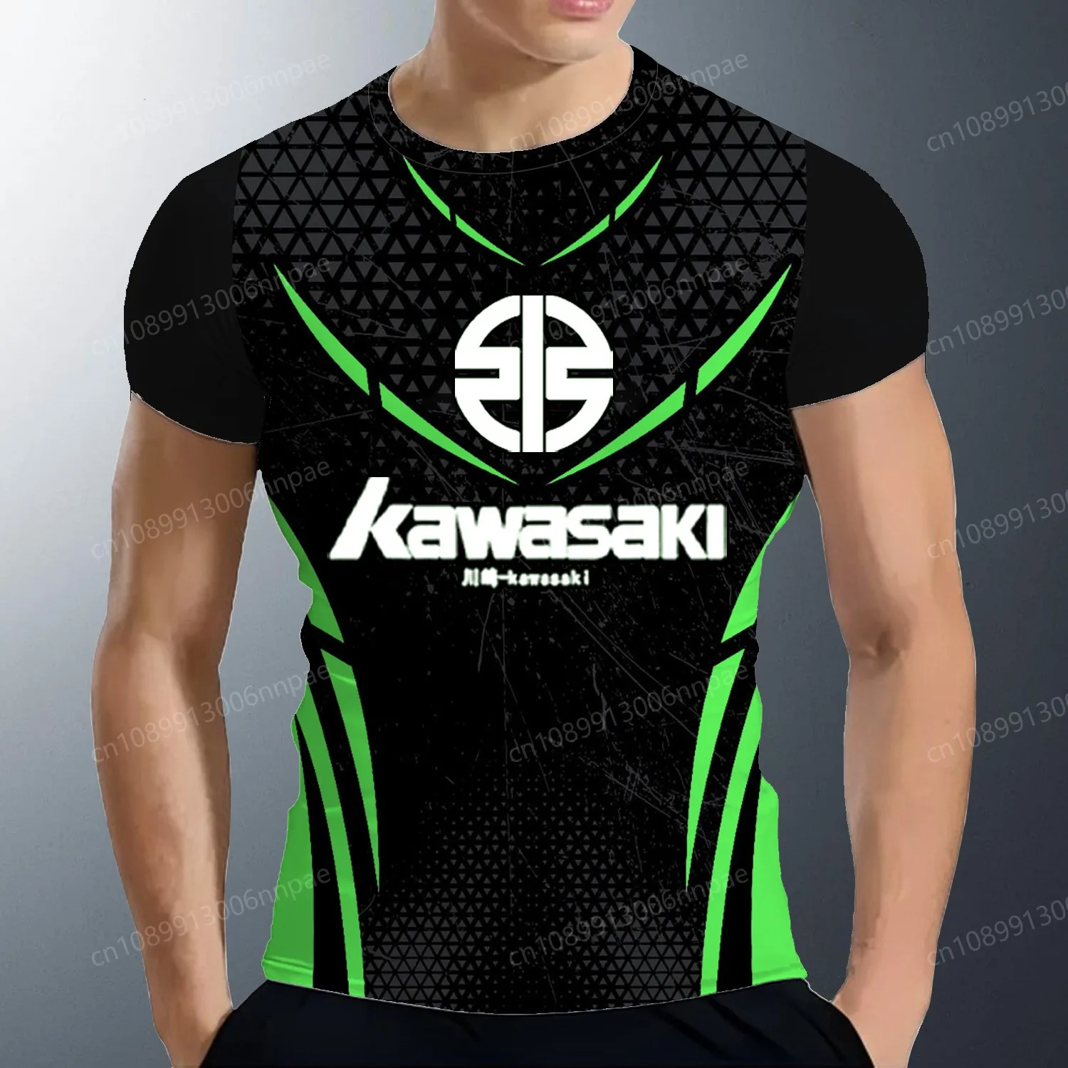 Kawasaki Men's Clothing High-quality Streetwear Adventure Fashion Man 2024 Shirts Top Short Sleeve Tee Motorcycle Shirt T-shirt