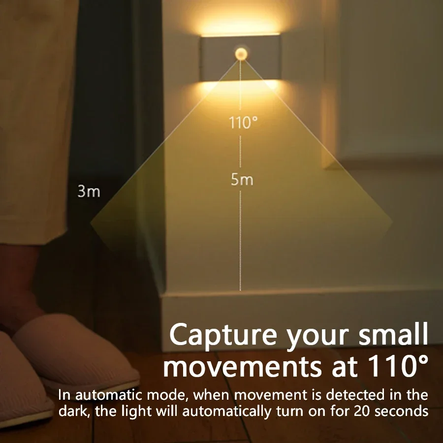 모션 센서 라이트 무선 LED 야간 조명, USB 충전식 인체 유도 램프, 주방 캐비닛 옷장 옷장 조명