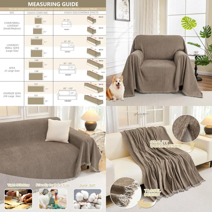 

Chair Couch Cover Sectional Couch Covers for Pet Sofa Covers Non Slip Soft Couch Sofa Cover, Washable Furniture Protector Sofa