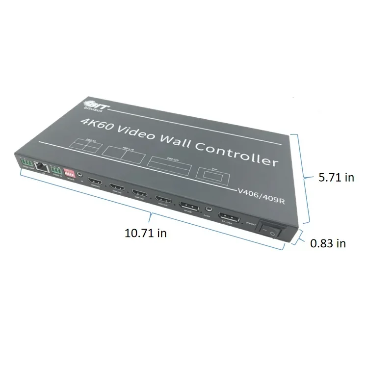 

Контроллер видеостены HDMI 2026 RS232 для дистанционного управления 4K 8K ТВ, 1x5, 1x7, 3x3, 3x4
