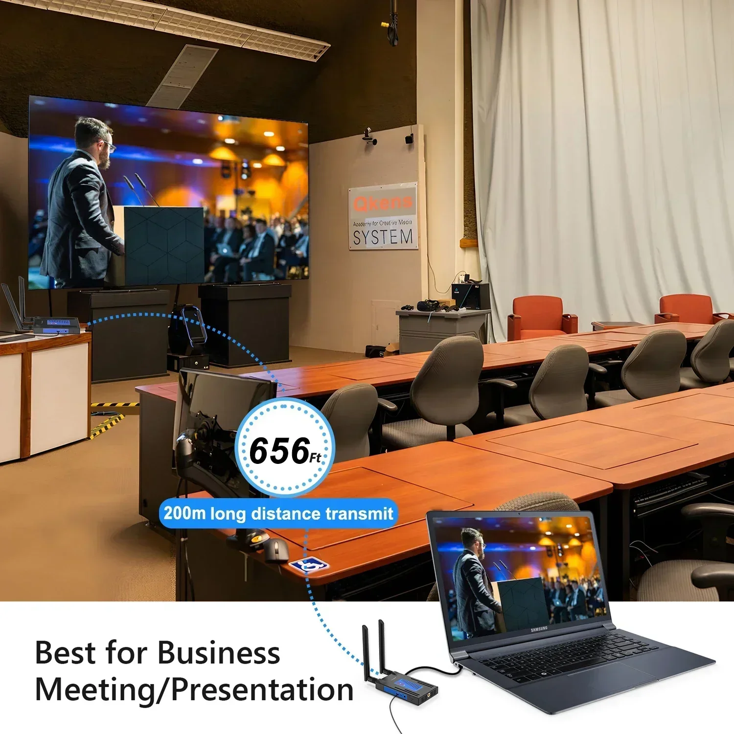 200m Wireless Transmission Video Transmitter and Receiver 300m HDMI Extender Display Adapter Fr Camera Laptop PC To TV Projector