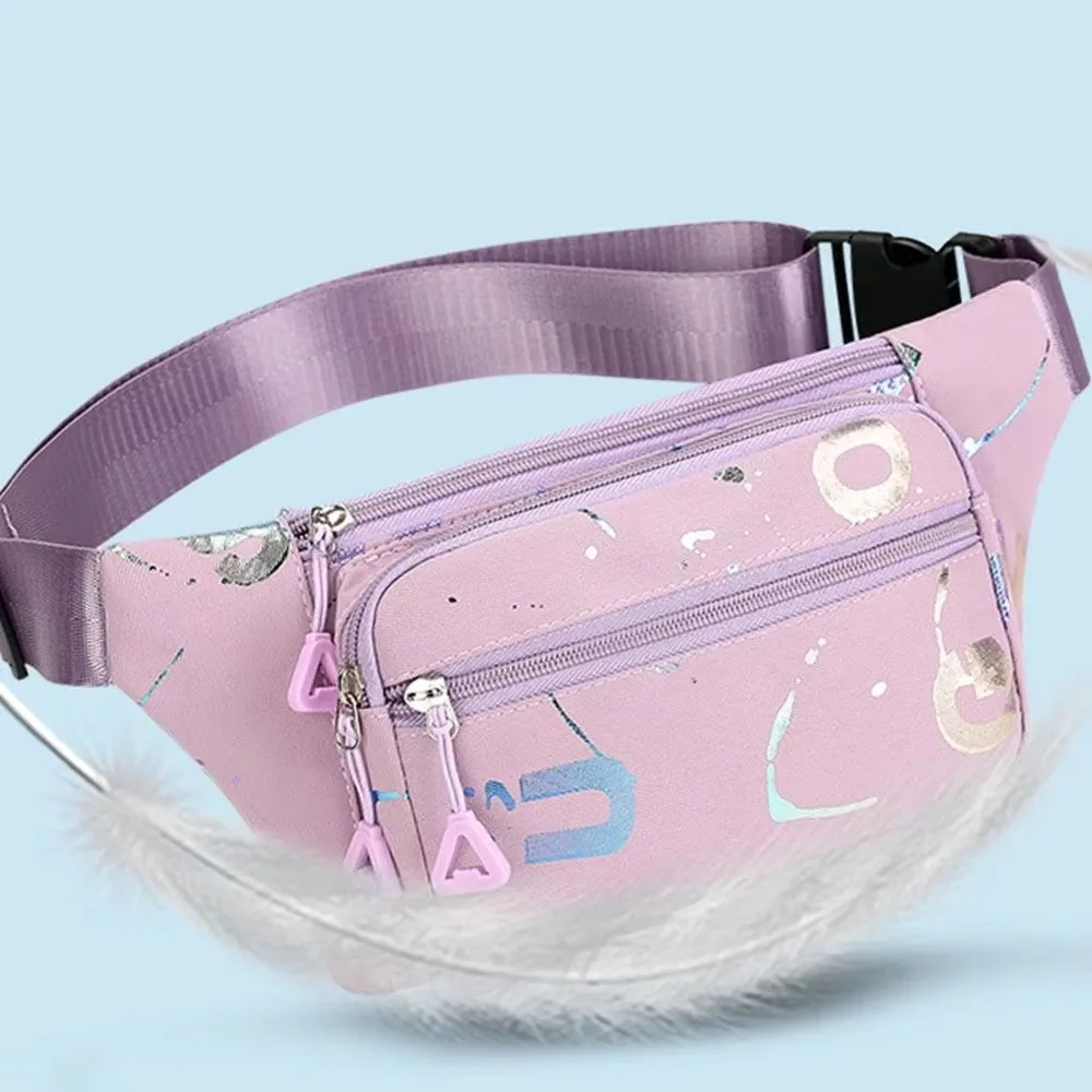 Oxford Cloth Multi-layer Crossbody Bag Large Capacity Waterproof Women's Fanny Pack Square Zipper Crossbody Chest Bag Gift