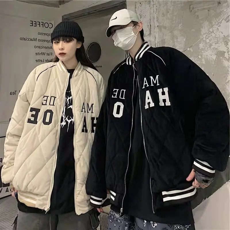 Winter Parkas Women Baggy Warm Letter Office Lady Couple Korean Style Fashion Comfortable Windbreaker Versatile Classic 2023