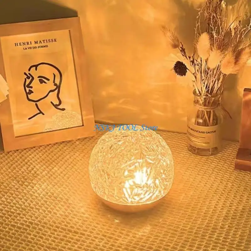 L8RC Water Ripples Projector Night Light Crystal Lamp 3 Color Atmospheres Light