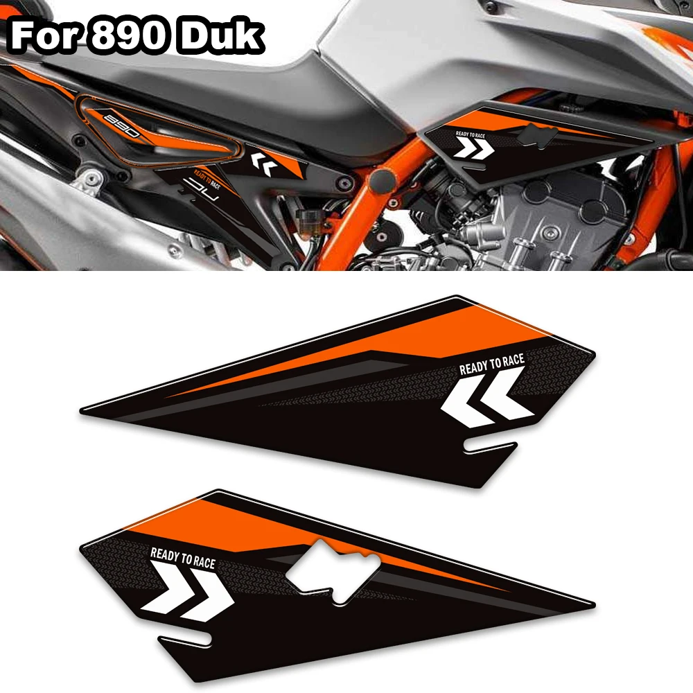 

For 890 DUK Motorcycle Fairing Fender Protector Tank Pad Side Grips Gas Fuel Oil Kit Knee Stickers Decals 2023 2024