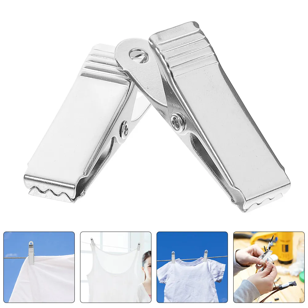 

10Pcs Silver Alligator Clips Metal Mini Spring Clamps Versatile Cable Organizer for Craft Projects Curtain Hanging