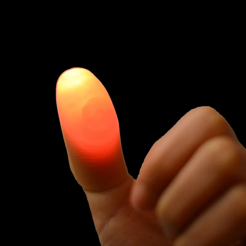 Luz brillante para dedo pulgar, suministros brillantes para fiesta de dedo, accesorios para trucos de magia, luces para pulgar, decoración de fiesta brillante para concierto Kpop, 1 par