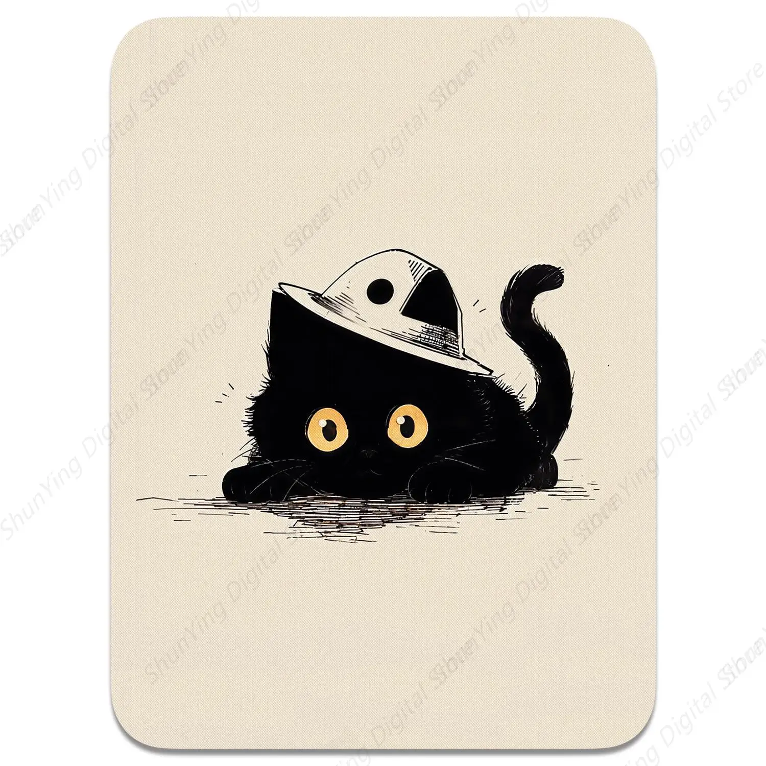 Cat Lying Down Pattern Rubber Mouse Pad Cute Mouse Pad For Men And Women Gifts Laptop Home Office Desk Pad 25*30cm