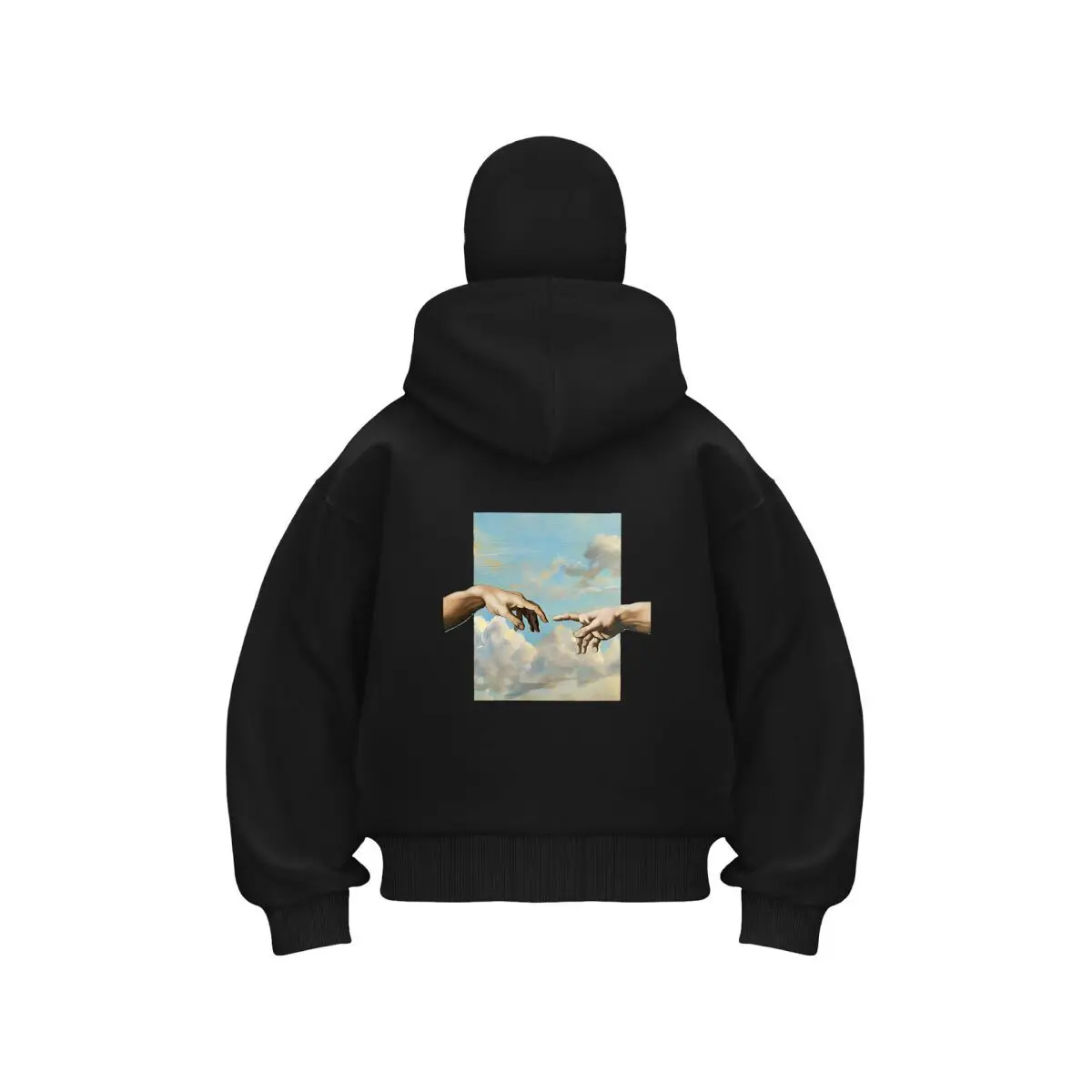 

Creation Michelangelo Painting Design Balaclava Men Zip-Up Hoodie Winter Warm Outdoor Casual Sweatshirt