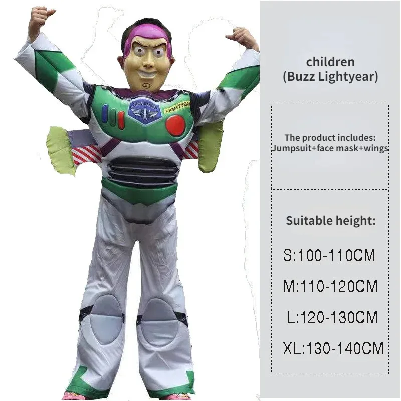 Kostum Buzz Lightyear Anak-anak Onesie Koboi Woody Karakter Kartun Karakter Anime Kostum Halloween Woody