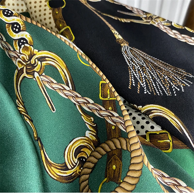 ZAROY Vintage Luxury Women Satin Shirts Spring Autumn Long Sleeve Lapel Silk Blouses Luxury Design Baroque Print Female Shirt